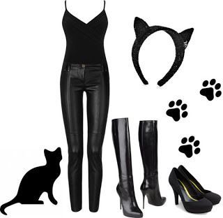 Fantasia Mulher Gato Improvisada com tiara de gato