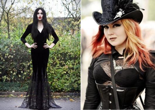 Fantasias Criativas holloween Morticia