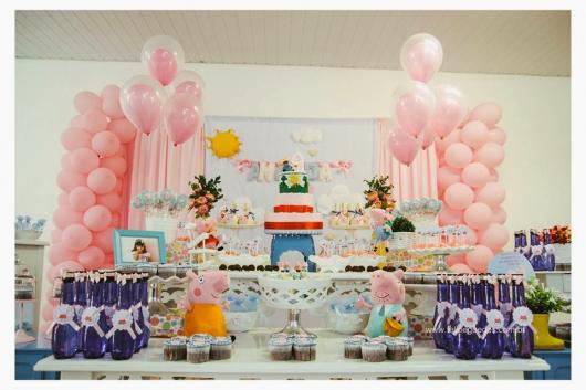 Decoração Festa Peppa Pig para comemoração de um aninho