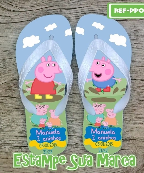 Lembrancinhas da Festa Peppa Pig chinelos personalizados