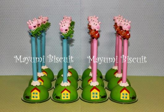 Lembrancinhas da Festa Peppa Pig ponteira de lápis com os personagens
