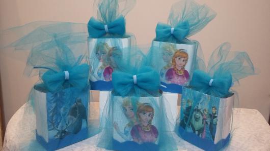 Lembrancinha com Caixa de Leite para aniversário com tema Frozen