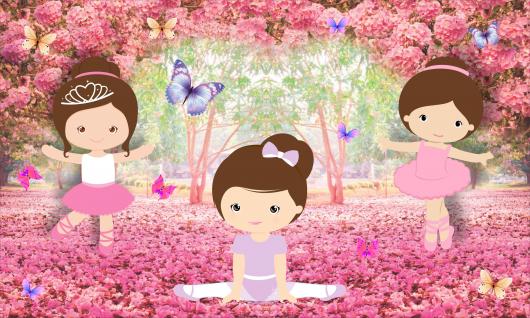 Painel de Festa Infantil Bailarina rosa 
