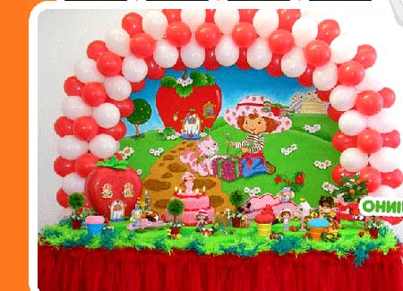 Painel de Festa Infantil Moranguinho de tecido