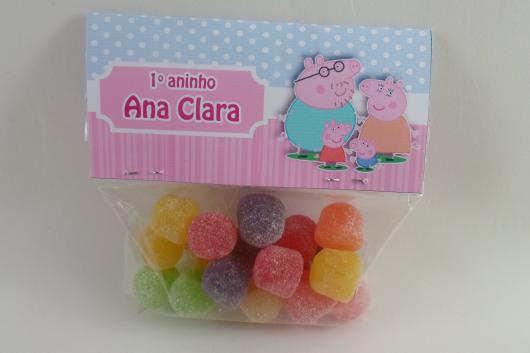 Saquinhos para Lembrancinhas de balas tema Peppa Pig