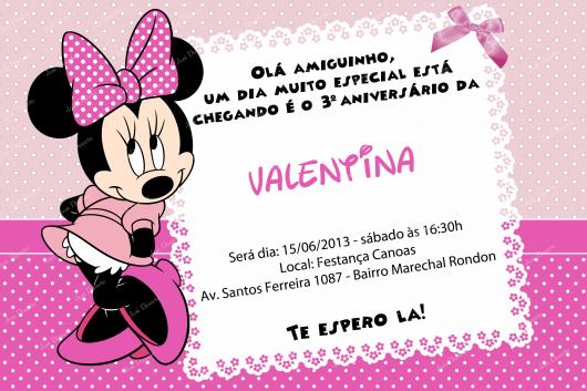 convites da Minnie Rosa