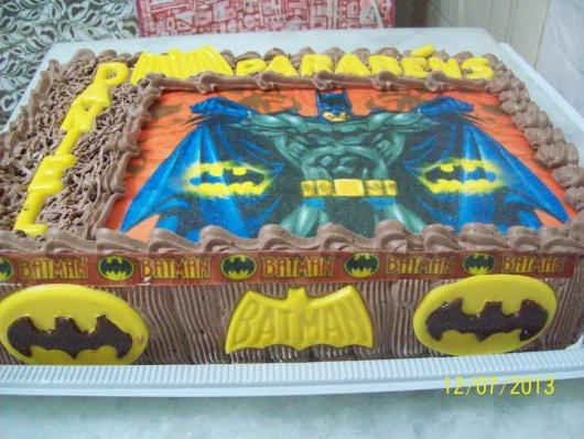 Bolo do Batman Quadrado com papel de arroz