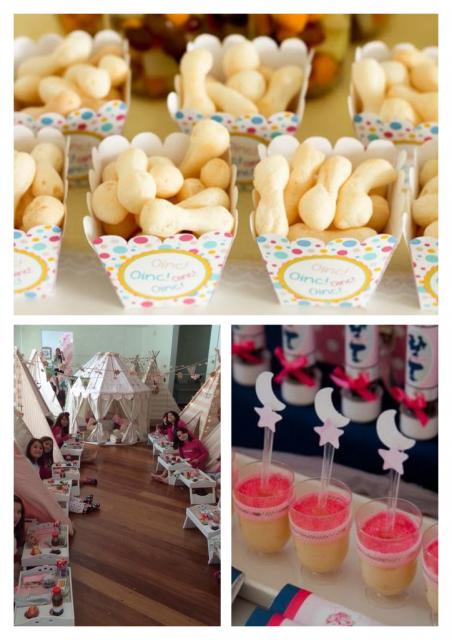 Como fazer uma festa do Pijama cardápio com biscoito de polvilho e brigadeiro branco