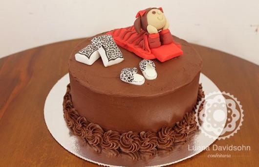 Como fazer uma festa do Pijama bolo de chocolate com menina dormindo