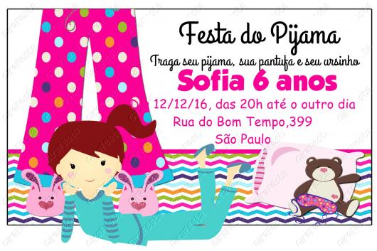 Como fazer uma festa do Pijama convite personalizado