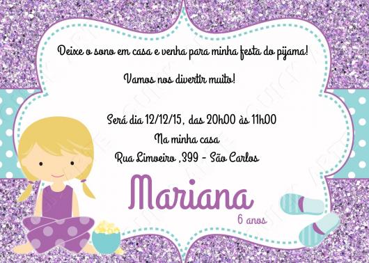 Como fazer uma festa do Pijama convite personalizado