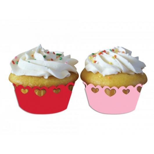 Cupcake para Dia dos Namorados Wrappers de coração vazado