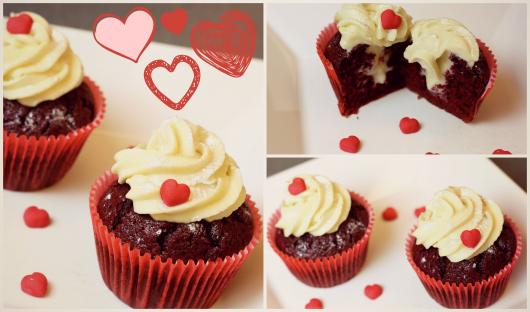 Cupcake para Dia dos Namorados de Chantilly com mini corações