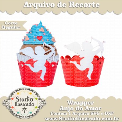 Cupcake para Dia dos Namorados Wrappers em formato de Cupido