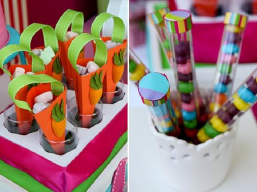 Decoração de Páscoa Simples e Barata com cone de papel em formato de cenoura