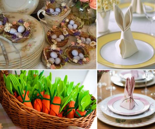 Decoração de Páscoa Simples e Barata ovos em cestinhas de palha