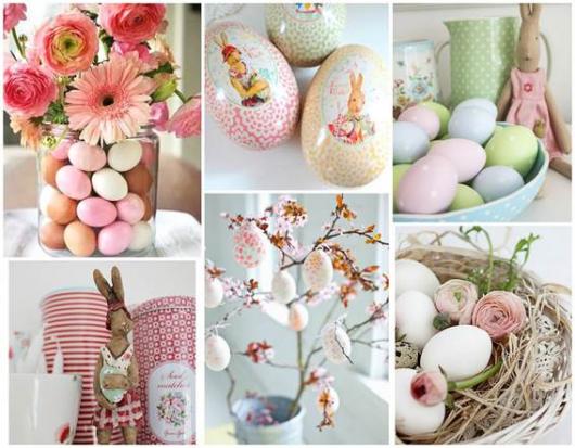 Decoração de Páscoa Simples e Barata ovos com decoupagem