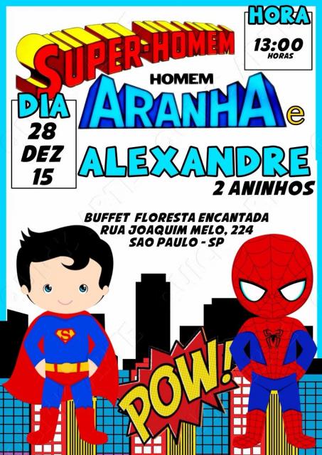 Convite da Festa Homem-Aranha no estilo capa de revista