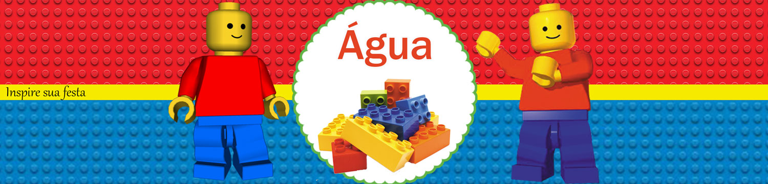 Kit Festa Lego para imprimir para garrafa de água personalizada