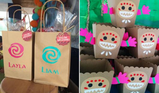 Lembrancinhas Moana Simples sacola de papel para doces