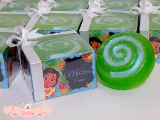 Lembrancinhas Moana Simples sabonete com caixinha personalizada