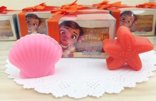 Lembrancinhas Moana Baby sabonete com caixinha personalizada