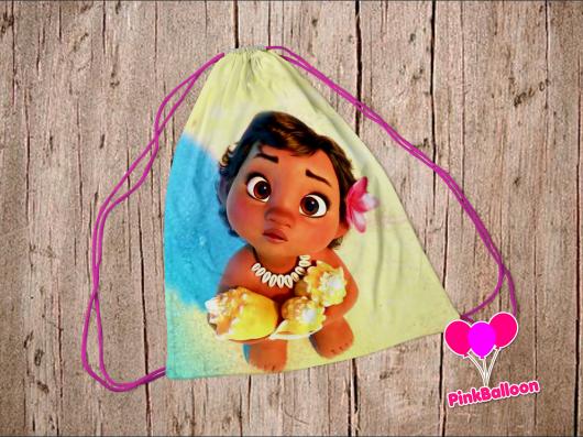 Lembrancinhas Moana Baby mochila com estampa da personagem