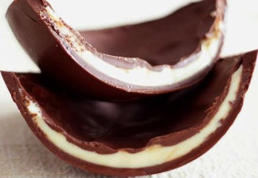 Receitas de Ovos de Páscoa Recheado mousse branco