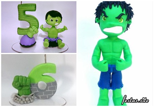 Topo de Bolo do Hulk com iddade do aniversariante