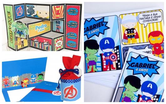 Várias ideias de Convite dos Vingadores Baby