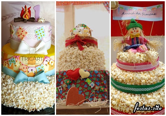 Bolo fake de pipoca baby