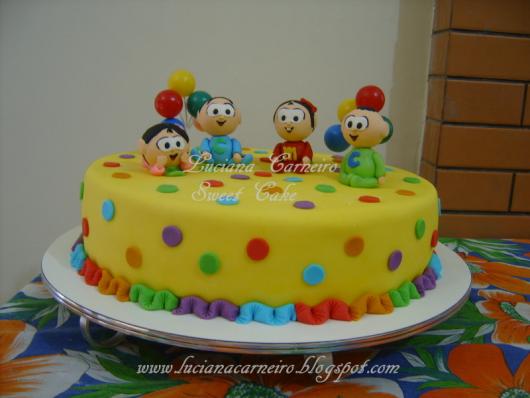 Bolo Turma da Mônica Simples com pasta americana de 1 andar