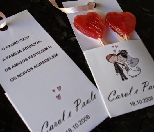 Como Fazer Lembrancinhas de Casamento pirulito de coração