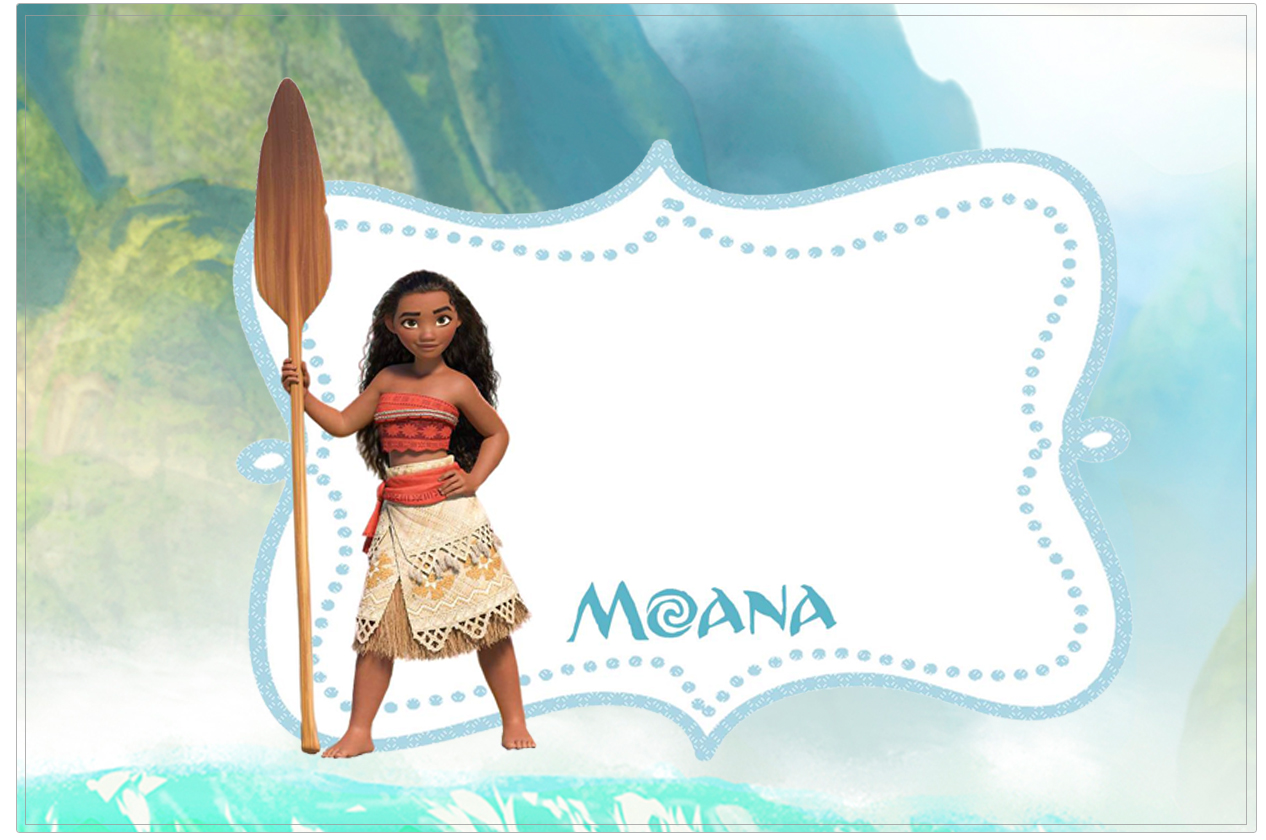 Convite Moana modelo para imprimir