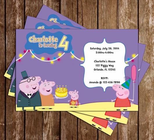 convite Peppa Pig feito no computador