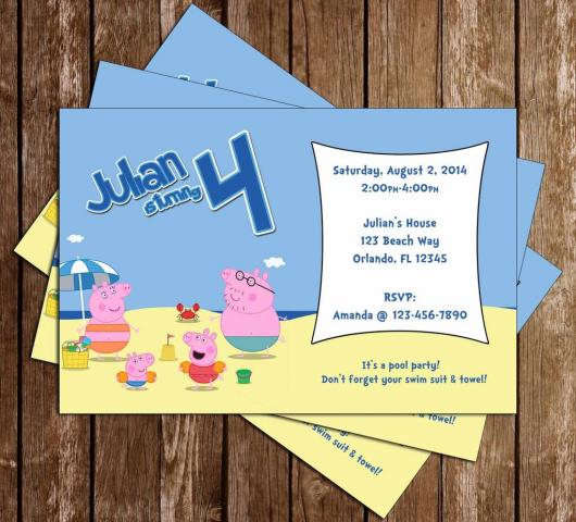 convite Peppa Pig digital