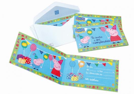 convite Peppa Pig personalizado com envelope