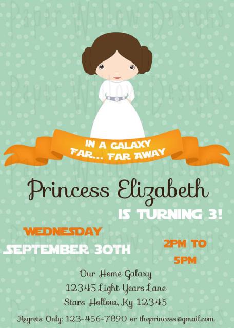 convite star wars pronto princesa leia