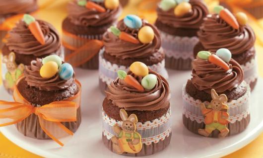 Cupcake de Cenoura com decoração de Páscoa