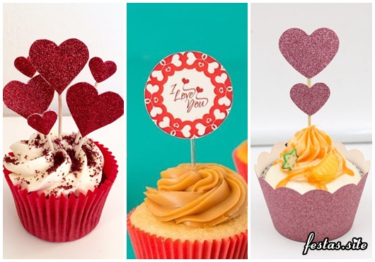 Fotos e Ideias de Cupcake Dia dos Namorados