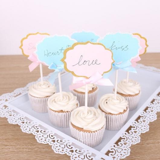 Cupcake para Casamento com topper com frase