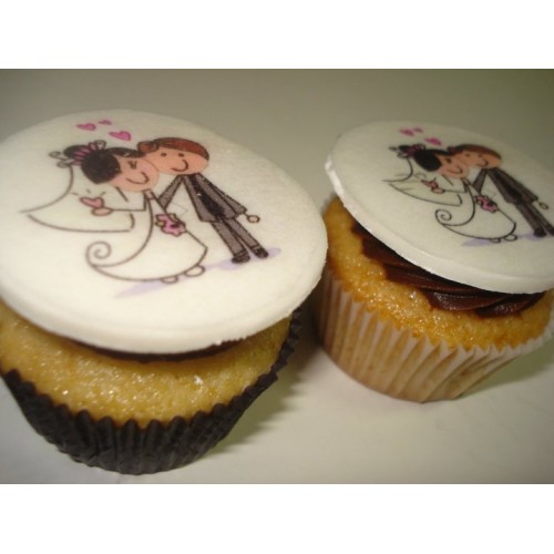 Cupcake para Casamento com papel de arroz