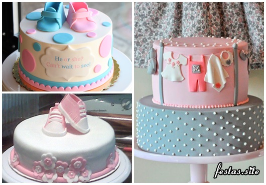 Fotos de Bolo Chá de Bebê Decorado