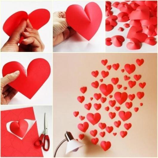 Decoração Dia dos Namorados simples aplique de coração