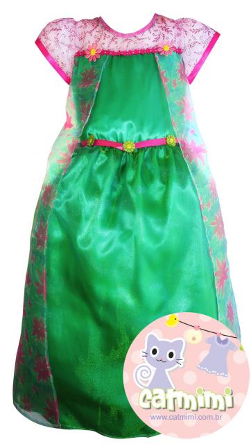 Fantasia da Frozen Fever com capa de tule rosa
