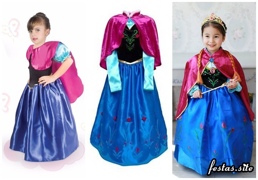 Fantasia da Frozen personagem Anna modelos