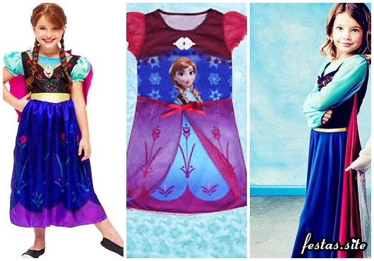 Fantasia da Frozen personagem Anna modelos com capa