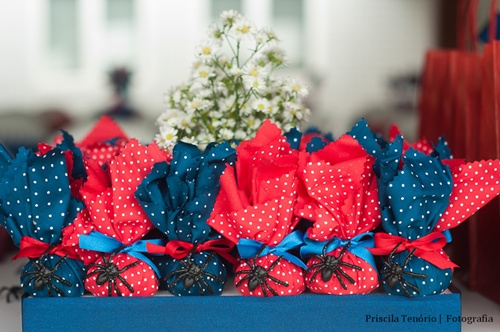 Lembrancinhas do Homem-Aranha saquinho surpresa