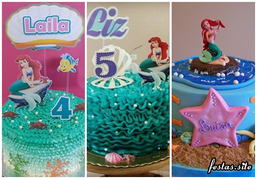 Fotos de Bolo Pequena Sereia biscuit