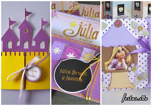 Festa Rapunzel modelos de convite scrap